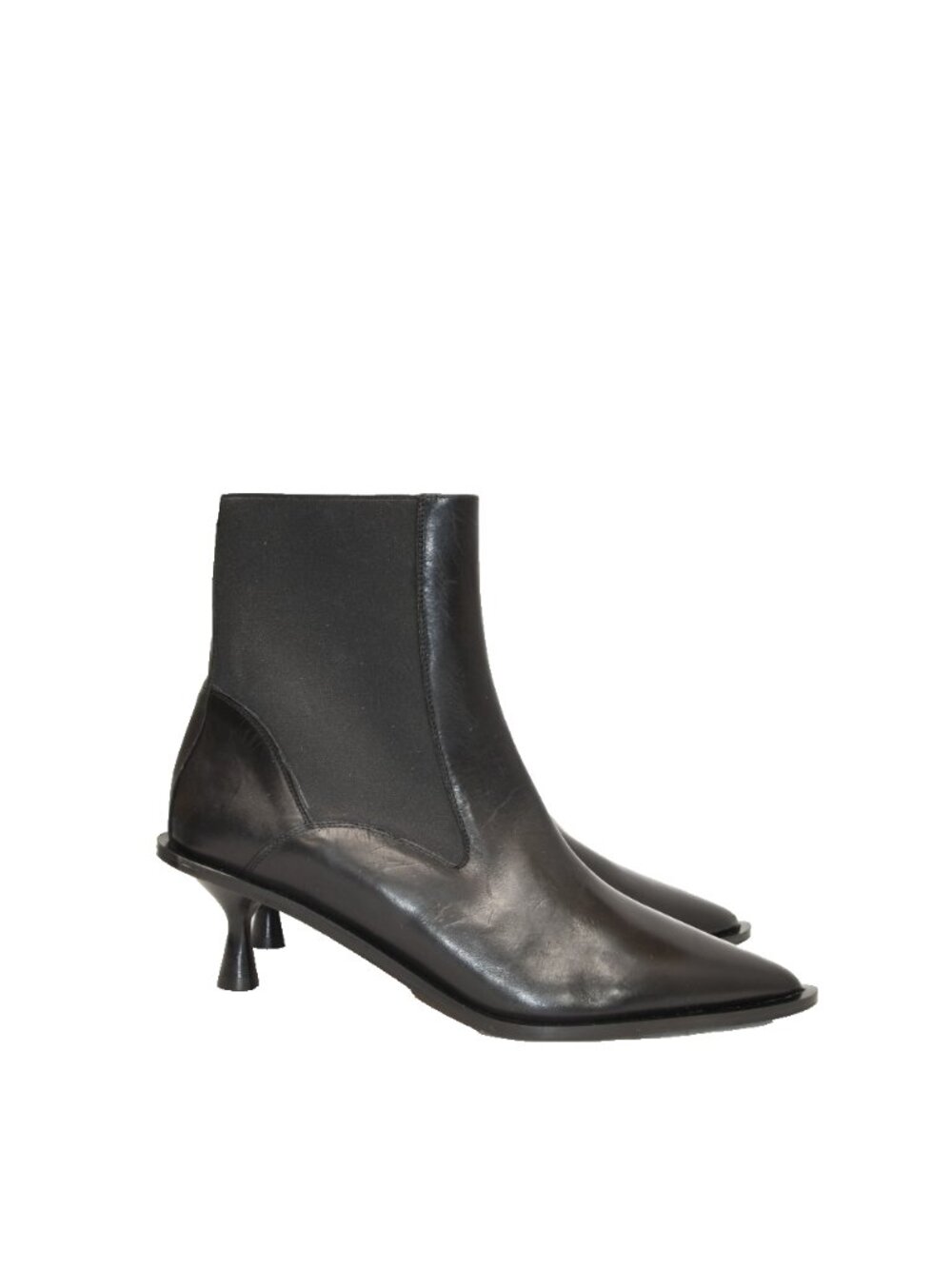 $800 ATP ATELIER Trino Black Leather Ankle boots POINTY KITTEN BLACK 41 (TF21)